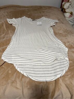 NWT Groceries Euro Organic Cotton Women's Short Sleeve Striped Mini Dress Small